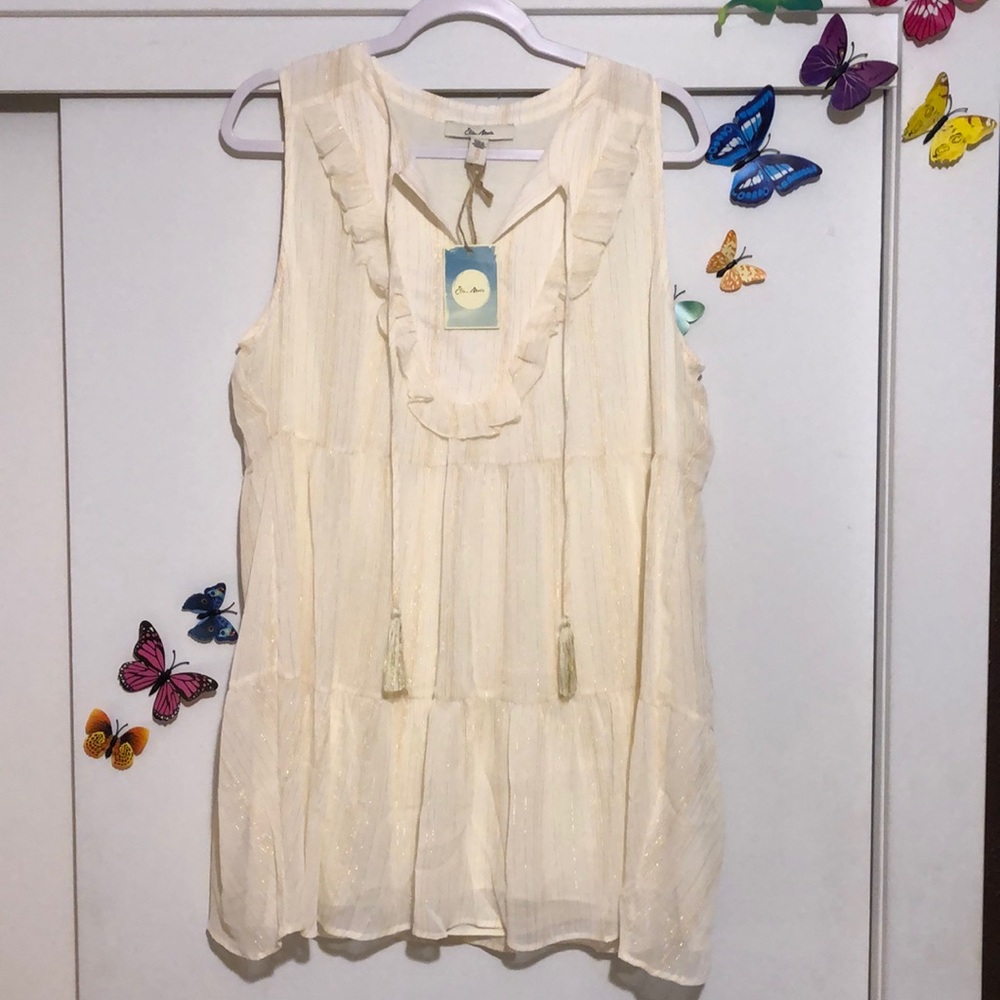 Ella Moon, cream tunic, XL